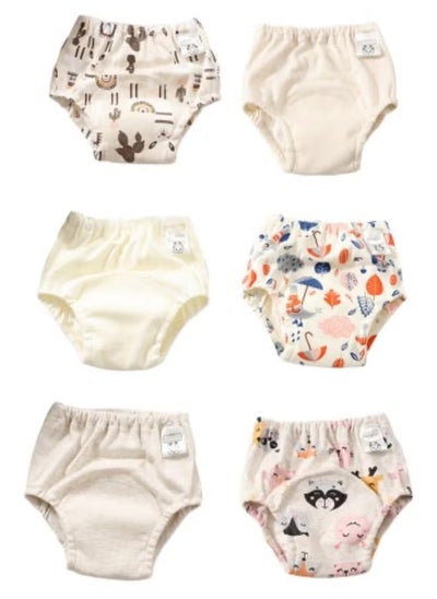 Buy 6Pcs Baby Potty Training Pants, Toddler Training Underwear for 2-4 Years Boy and Girls Strong Absorbent Cotton Training Pants in Saudi Arabia