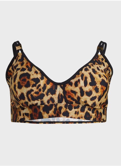 Buy Leopard Contrast Triangle Bikini Top in UAE