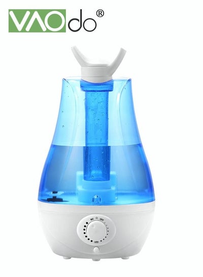 Buy Sweeper Cold Mist Humidifier 3L Capacity Adjustable 360 ° Double-head Rotating Nozzle Automatically Close The Humidifier Water Tank Silent Ultrasonic Humidifier in UAE