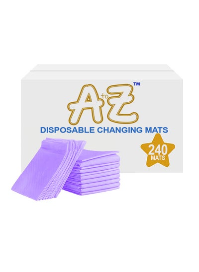 اشتري A to Z - Disposable Changing Mat size (45cm x 60cm) Large- Premium Quality for Baby Soft Ultra Absorbent Waterproof - Pack of 240-Lavender في الامارات