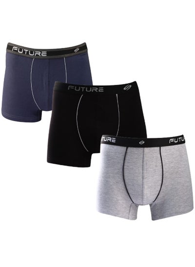 Buy Boxer Future Bundle OF (3) - Men Boxer Solid Size Large in Egypt