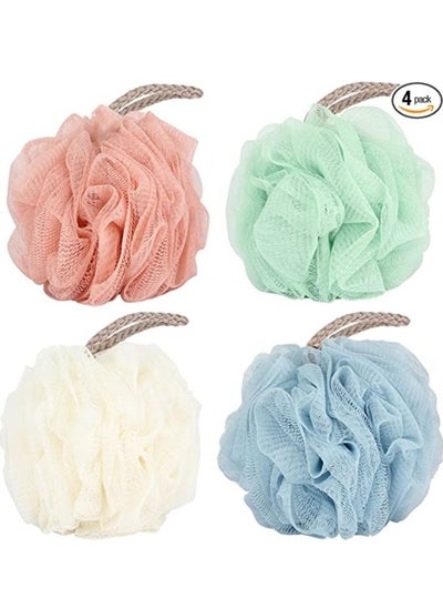 Buy Bath Sponges Shower Loofahs 50g Mesh Balls Sponge 4 PCS in UAE