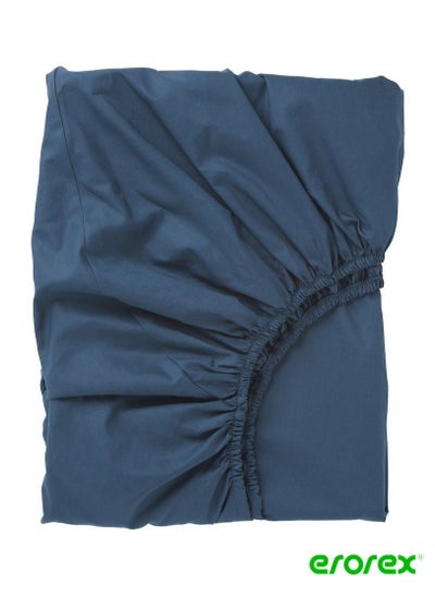 Buy Fitted sheet dark blue 90x200 cm in Saudi Arabia