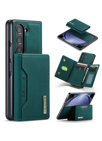 Buy Wallet Case for Samsung Galaxy Z Fold 5, DG.MING Premium Leather Phone Case Back Cover Magnetic Detachable with Trifold Wallet Card Holder Pocket (Green) in Egypt