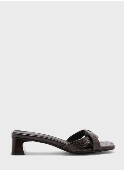 Buy Square Toe Croc Effect Sandal in Saudi Arabia