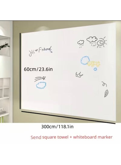 Buy 300cmx60cm electrostatic Whiteboard Wall Stickers, Household Removable Not Hurt The Wall, Doodle Painting Drawing Board Whiteboard Writing Board, Whiteboard Stickers For Wall in UAE