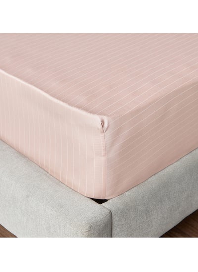 Buy Hampton Cotton Sateen 220 Thread Count Single Fitted Sheet - 90x200 cm in Saudi Arabia