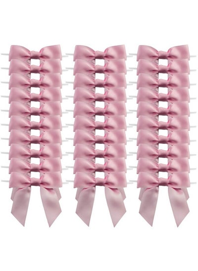 Buy 30Pcs Boutique 2.5" Pink Satin Ribbon Twist Tie Bows For Tying Up Packages Gift Wrapping in Saudi Arabia