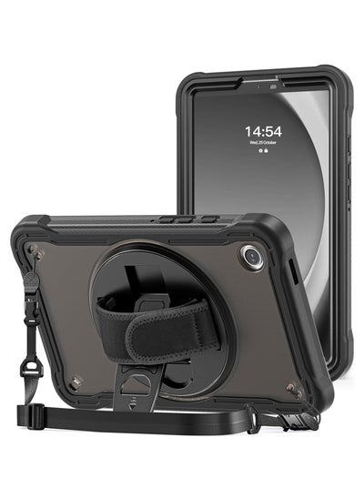 Buy Compatible for Galaxy Tab A9 8.7 Inch 2023 Case, Heavy Duty Shockproof Rugged Case 360 Degree Rotatable Kickstand Protective Cover for 8.7" Tab A9 Tablet SM-X110/X115/X117 -Black in UAE