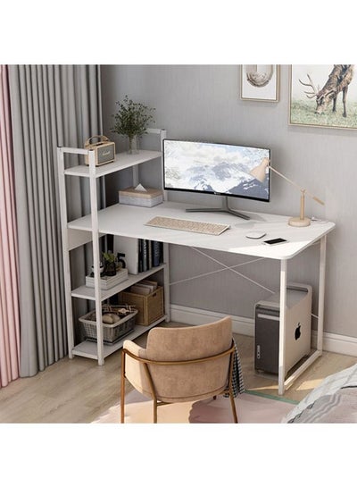 Home Office Writing Computer Desk Modern Simple Study Table with 4 Tier ...