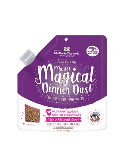 Buy Stella & Chewys Marie’s Magical Dinner Dust Cat Wild Caught Salmon and Cage Free Chicken Recipe – 7 oz, Stella & Chewy's, Magical Dinner Dust, Cat Dinner Dust, Cat Kibble Topper, Stella & Chewy's Cat Food, Stella & Chewy's Freeze-Dried Raw, Cat Topper, Cat food in UAE