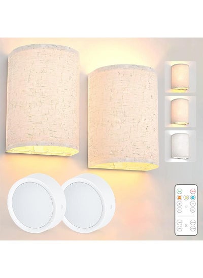 اشتري Fabric wall lamp, magnetic suction, dimmable, remote control, bedside corridor, living room, ambient night light في الامارات