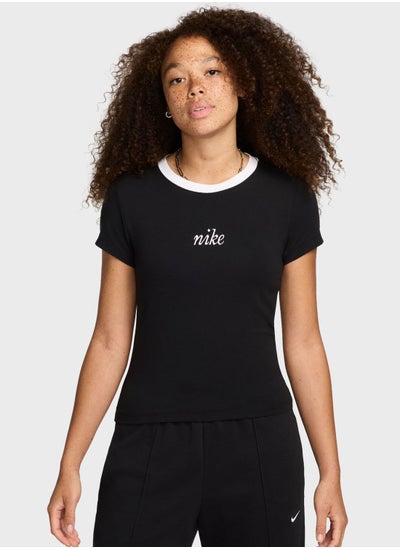 Buy Nsw Knitted Cropped T-Shirt in UAE