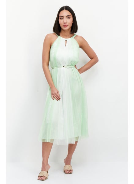 Buy Women Textured Maxi Dress, Green in UAE