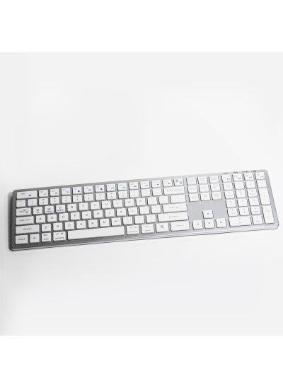 Buy Wireless Bluetooth Keyboard Mouse Combo for Office Three-mode charging model-single keyboard Silver in Saudi Arabia