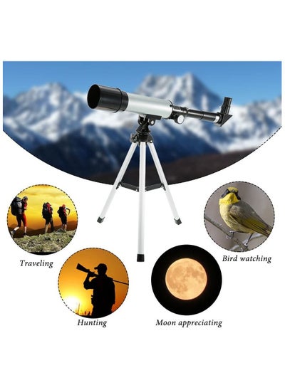 Buy Telescope with tripod silver black in UAE