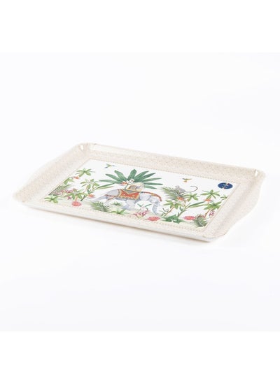 Buy Marajah Tray With Handles, Multicolour - 46X32 Cm in UAE