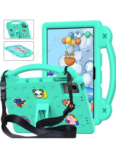 Buy Kids Case Compatible with Lenovo Tab M11 11 Inch Tablet, EVA Cartoon Shockproof Cover with Shoulder Strap Handle Stand (Green) in Saudi Arabia