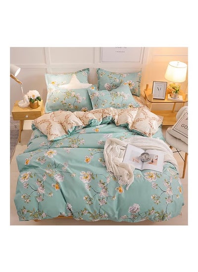 Buy 4-Piece Floral Design Bedding Set Cotton Multicolour in Saudi Arabia