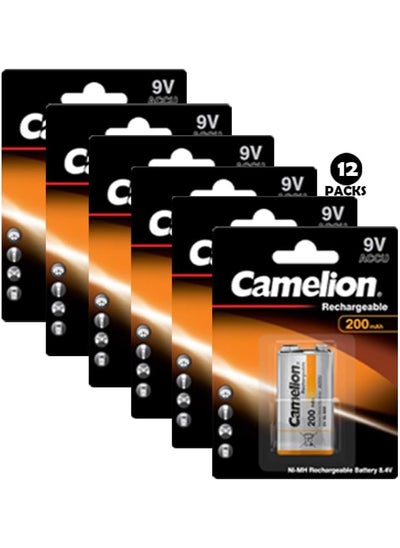 Buy Camelion 17025122 Akku (NiMH, 9 Volt Block, 250 mAh, 1er) 12 Packs in Egypt