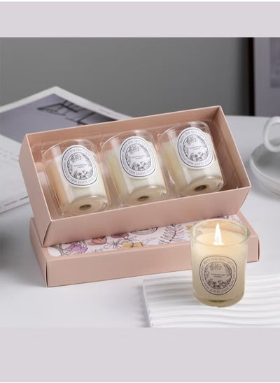 Buy Set of 3 Scented Candles, Three Different Scents, Color: White in Saudi Arabia