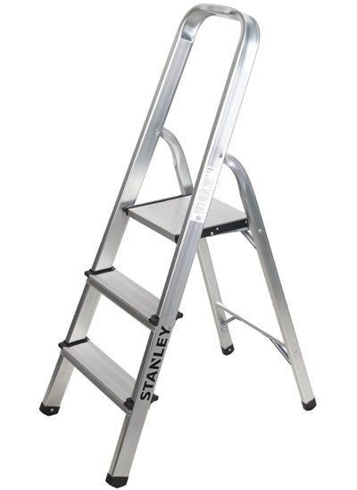 اشتري Stanley Step Ladder 3 Steps Aluminum Ladder With Non-Slip Rubber Edge Guards في الامارات