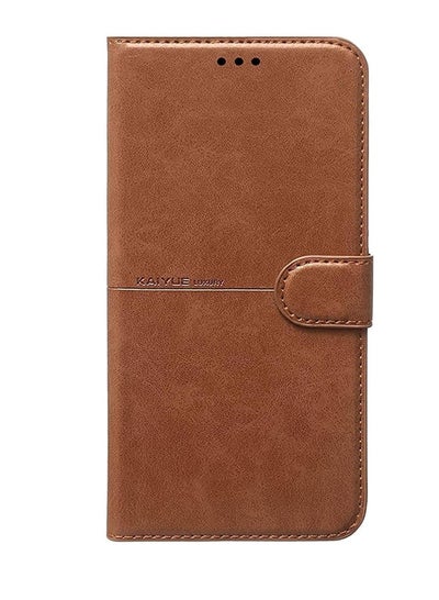 Buy (Realme C55) Kaiyue Flip Leather Full Cover - Kaiyue Leather Case for Oppo Realme C55 (Brown) in Egypt