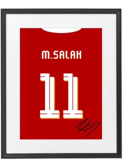 Buy Mo Salah Liverpool 2023-24 Autographed Jersey Poster with Frame 50x40cm in UAE