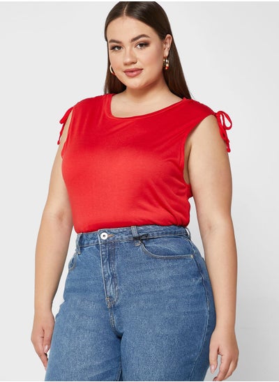 Buy Solid Curved Hem Top in UAE