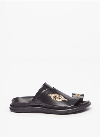 Buy Men's Embroidered Slip-On Arabic Sandals in Saudi Arabia