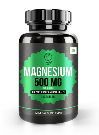 Buy Magnesium 500 Mg Per Serving, Supports Bone And Muscle Health - 120 Tablets in UAE