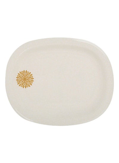 اشتري Golden Leaves Melamine Oval Serving Platter - 31 x 25 cms في الامارات