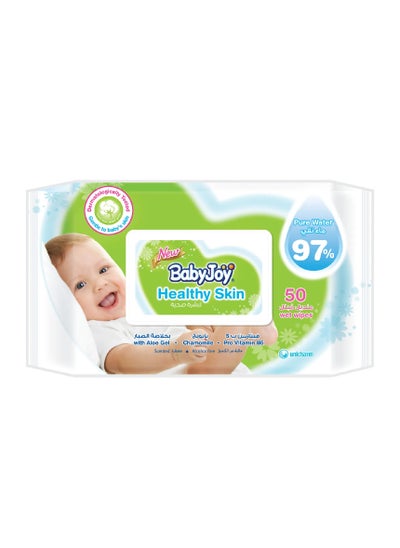 اشتري BabyJoy Healthy Skin Alcohol-Free Soft Cotton Touch Wet Wipes - 50 Pieces Pack في الامارات