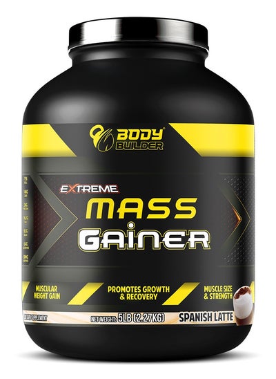 Buy Body Builder Extreme Mass Gainer, Spanish Latte, 5 LB, Muscular Weight Gain in UAE