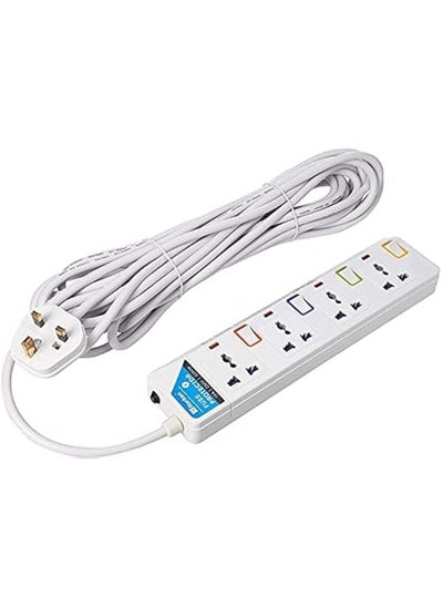 Buy Extension Cord 4 Ways 3 Meter Electric Universal Power Strip Wire 13a Fuse Surge With Separate Single Switch and Indicate Light Max 13a 3250w Ac 250v in UAE