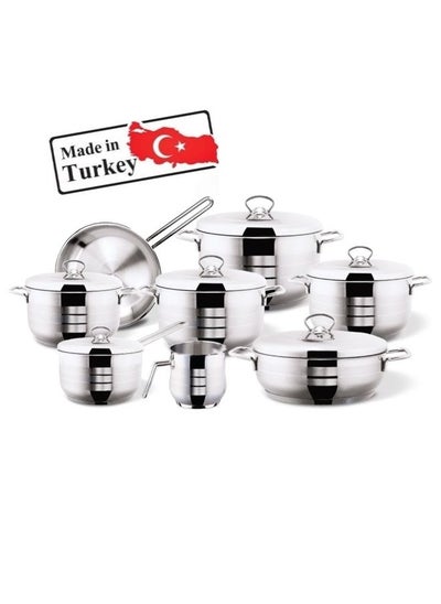 Buy Turkish 18/10 Stainless Steel Cookware Set, 14 Pieces in Saudi Arabia