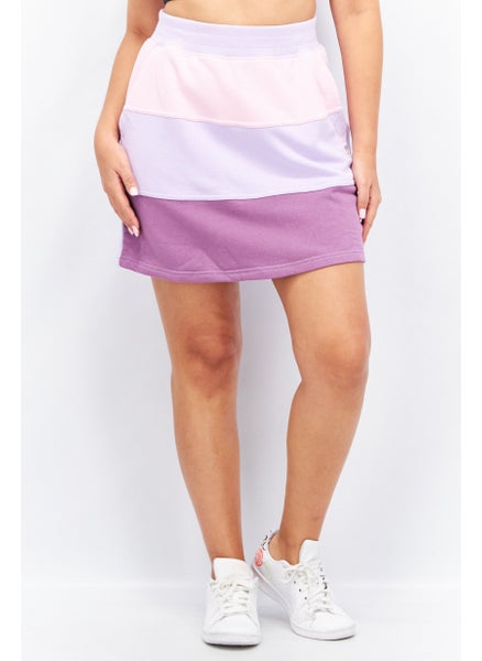 Buy Women Sportswear Fit Colorblock Training Mini Skirt, Pink/Purple Combo in UAE