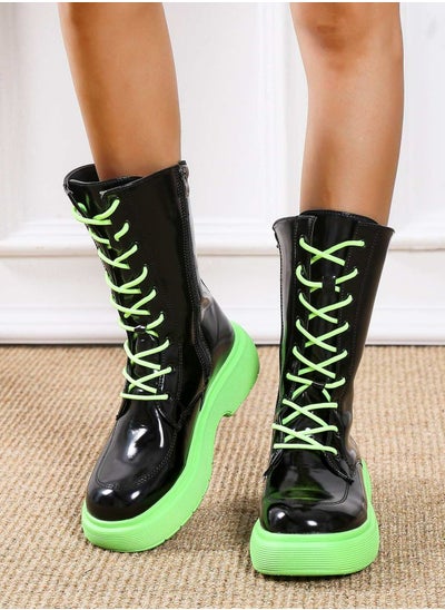 Buy High boots with green soles and laces in UAE