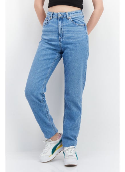 اشتري Women High Rise Washed Denim Jeans, Blue في الامارات