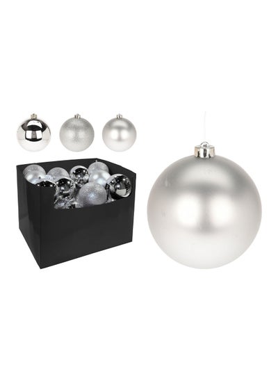 اشتري Homesmiths Christmas Ball 12cm Silver Assorted 1 Piece في الامارات