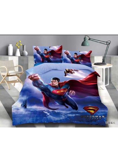 اشتري 3D Printed Warm And Cozy Comforter Set  For Kids Cartoon Themed Duvet Set Bedsheet 120*200 Comforter 160*210- 3 Pcs Set - Superman Returns في الامارات