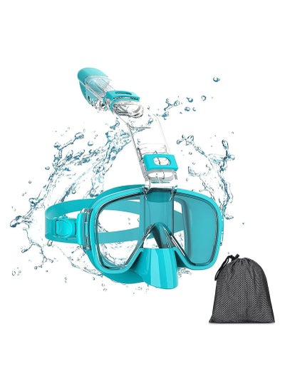 Buy Snorkel Mask - Foldable Diving Mask with Dry Top Breathing System, 180 Degree Panoramic Snorkeling Mask with Camera Mount, Anti-Fogging Anti-Leak Snorkeling Gear for Adults and Kids in Saudi Arabia