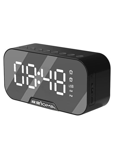 Buy Alarm Clock With Bluetooth Music Player Black 13.9x 6.8x4.5cm in Egypt