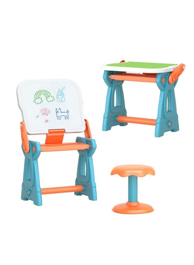 Buy Kids Activity Table And Chairs Set,Children's Building Blocks Drawing Board,Erasable Magnetic Graffiti Board,Children's Writing Board Blackboard,360° Smooth Design Without Edges And Corners in UAE