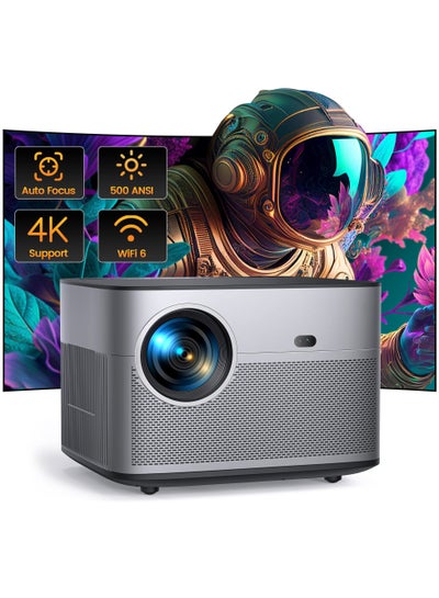 Buy Auto Focus 4K Projector with WiFi 6 and Bluetooth 5.2, 500 ANSI Lumens WiMiUS P64 Native 1080P Outdoor Movie Proyector, 50% Zoom, Home Projector Compatible with iOS/Android/HDMI/TV Stick in Saudi Arabia