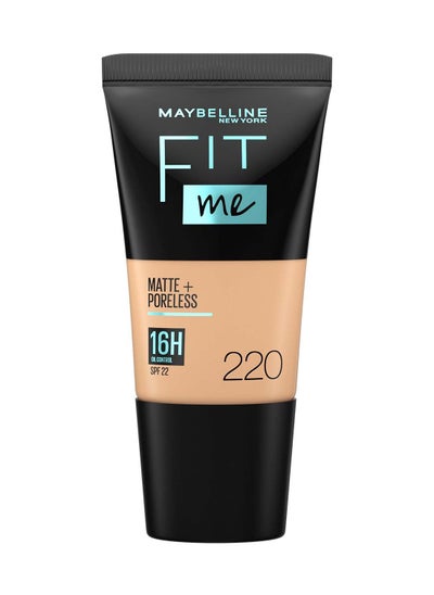 Buy Maybelline New York Fit Me Matte & Poreless Foundation Travel Size 18ml - 16H Oil Control with SPF 22 - 220 in UAE