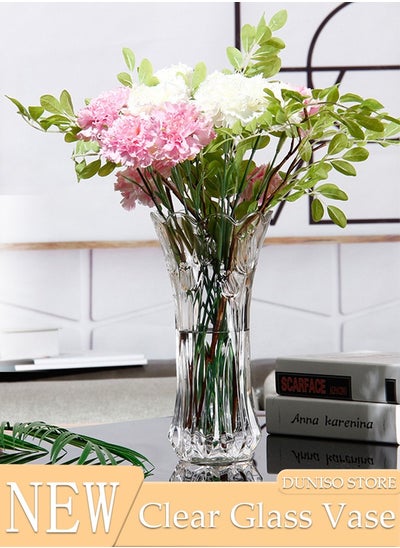 Buy Creative Clear Glass Vase Craft Aesthetic Decorative Small Flower Vase Hydroponic Plant Desktop Ornament Metal Geometric Vase for Flowers Rose Home and Office in UAE