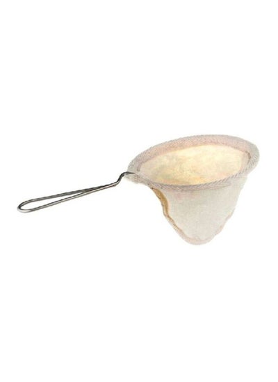 Buy Reusable Coffee Filter With Stainless Steel Handle Beige/Silver 10x7cm in UAE