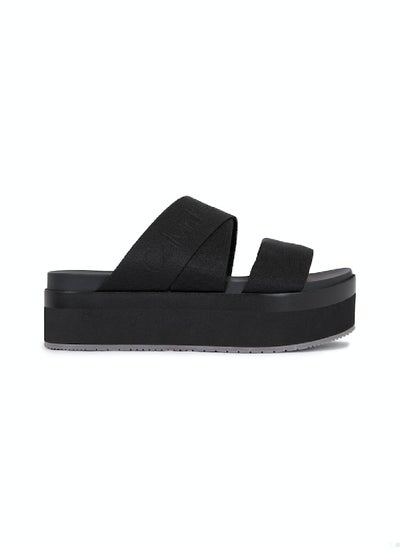 Buy Women's Platform Sandals -  recycled polyester webbing upper , Black in Saudi Arabia