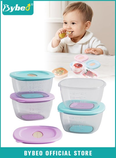 Buy 8 PCS Baby Food Containers, Reusable Infant Food Storage Jars, Small Snack Container with Lids and Scale for Infant & Babies, Microwave & Dishwasher Friendly in UAE